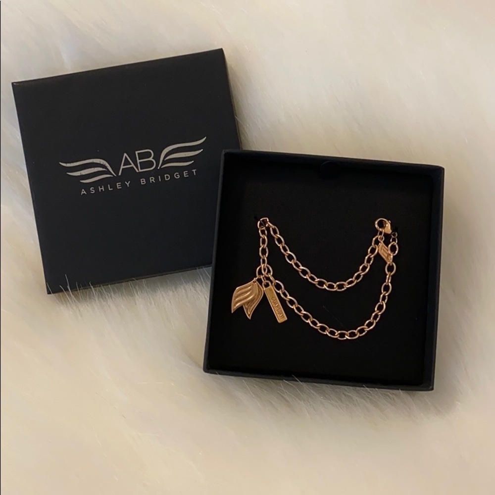 Ashley Bridget rose gold guardian angel bracelet